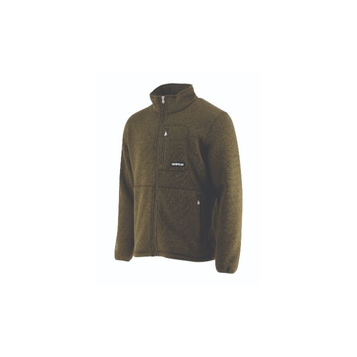 Caterpillar Foundation Fz Pocket Fleece Philippines - Mens Jackets - Olive 65473MUGT